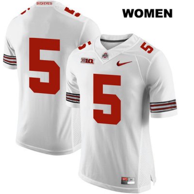 Women's NCAA Ohio State Buckeyes Baron Browning #5 College Stitched No Name Authentic Nike White Football Jersey AK20T72SV